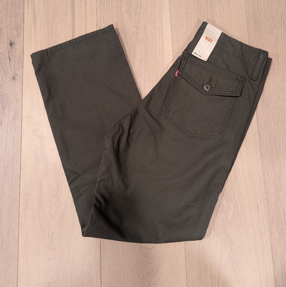 Levi's ribcage straight green pants